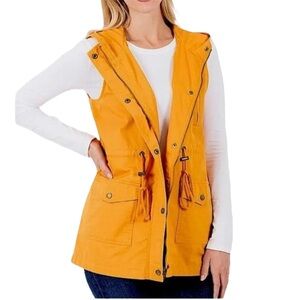 Zenana Outfitters Yellow Hooded Vest